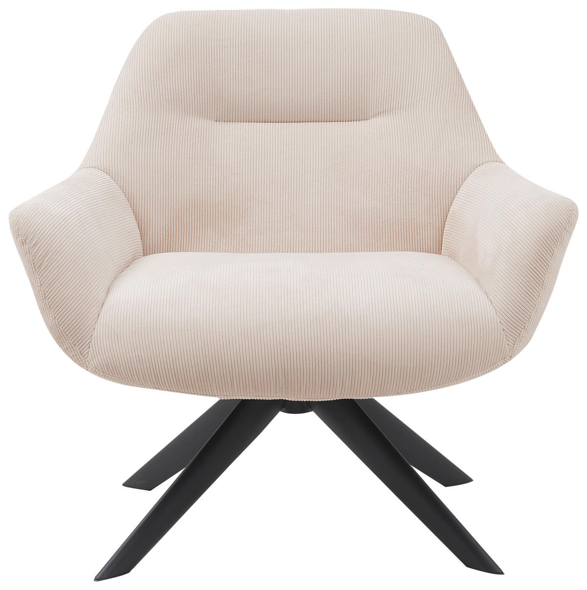 SESSEL in Cord Creme  - Creme/Schwarz, MODERN, Textil/Metall (78/78/75cm) - MID.YOU