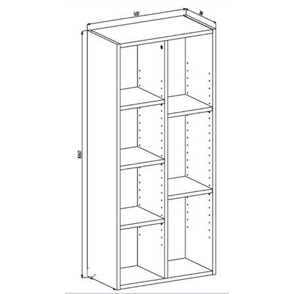 Thumbnail - Boxxx Regal, Weiß, Holzwerkstoff, 5 Fächer, 50x106x26 cm, Wohnzimmer, Regale, Bücherregale