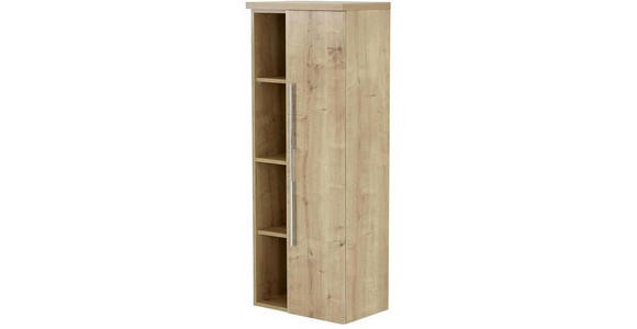 MIDISCHRANK 50/130,8/33 cm  - Chromfarben/Eichefarben, KONVENTIONELL, Holzwerkstoff/Metall (50/130,8/33cm) - Dieter Knoll