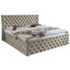 POLSTERBETT gepolstertes Kopfteil 180/200 cm  in Beige  - Beige/Schwarz, KONVENTIONELL, Kunststoff/Textil (180/200cm) - home24