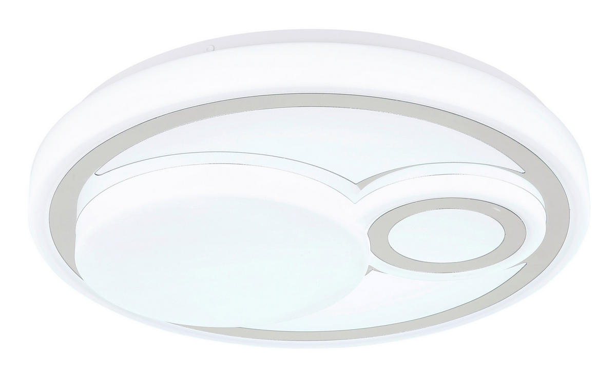 LED-DECKENLEUCHTE  38/7,5 cm    - Chromfarben/Weiss, Design, Kunststoff/Metall (38/7,5cm) - Globo