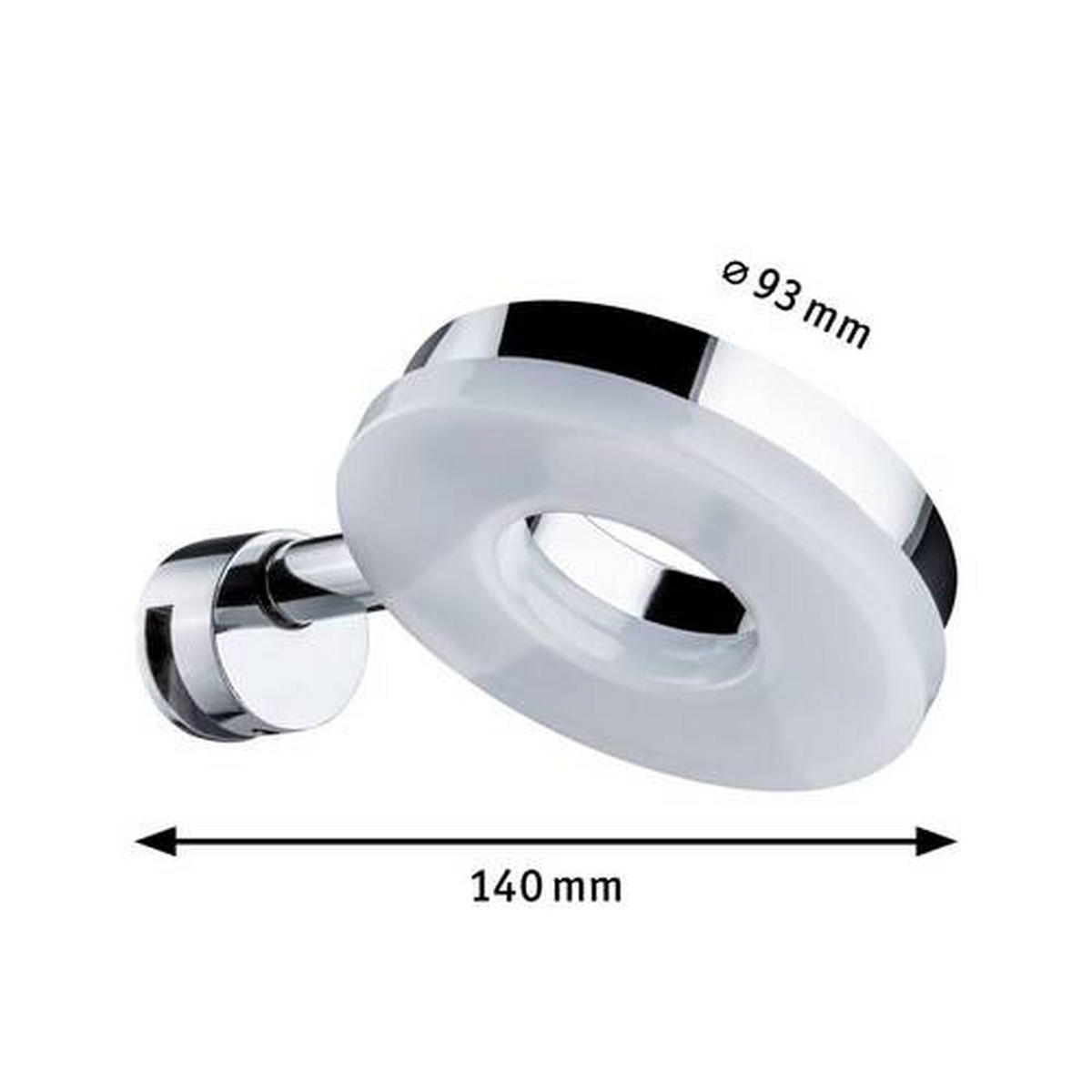 LED-WANDLEUCHTE   - Chromfarben, Design, Kunststoff/Metall (9,3cm) - Paulmann