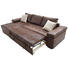 WOHNLANDSCHAFT Lederlook Armteilverstellung, Rücken echt, Rückenkissen, Schlaffunktion, Zierkissen - Dunkelbraun/Beige, Design, Holz/Textil (157/267cm) - Carryhome