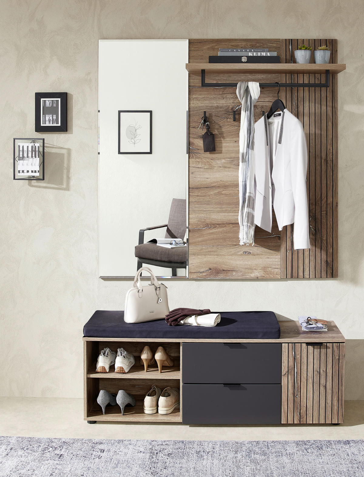 GARDEROBNI PANEL - barve hrasta, Moderno, leseni material (82/134/30cm) - MID.YOU