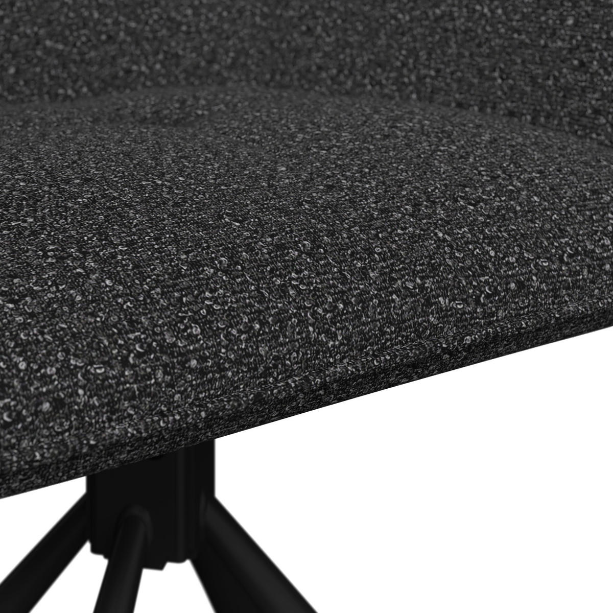 GARTENSTUHL Eisen Schwarz, Dunkelgrau  - Dunkelgrau/Schwarz, MODERN, Textil/Metall (58/86/57cm) - Ambia Garden