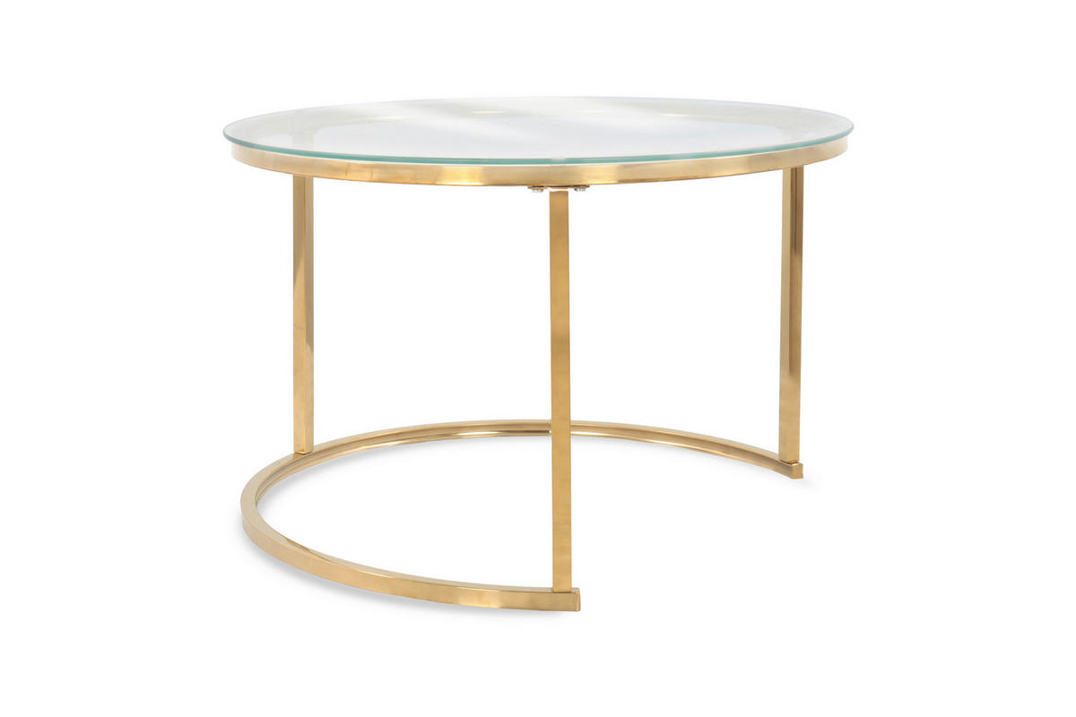 SET KLUB STOLIĆA višebojno, bijela, zlatne boje, prozirno  metal, staklo  - bijela/višebojno, Design, staklo/metal (50-70/50-70/38-45cm) - MID.YOU