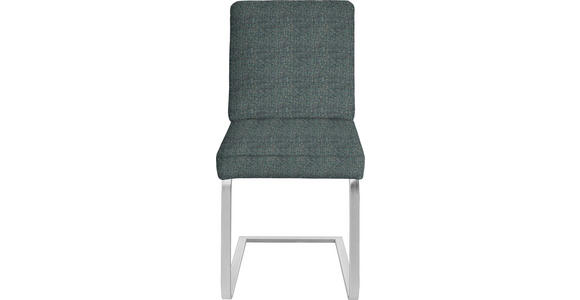SCHWINGSTUHL in Stahl Flachgewebe - Türkis/Chromfarben, Design, Textil/Metall (60/92/60cm) - Dieter Knoll