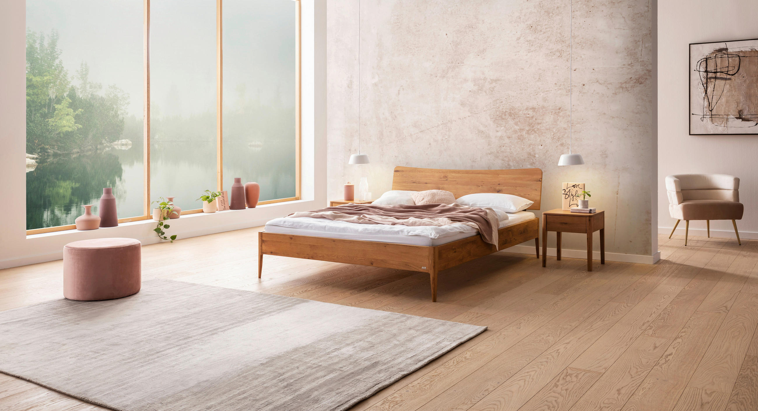 BETT 180/200 cm  in Wildeiche  - Wildeiche, KONVENTIONELL, Holz (180/200cm) - Hasena