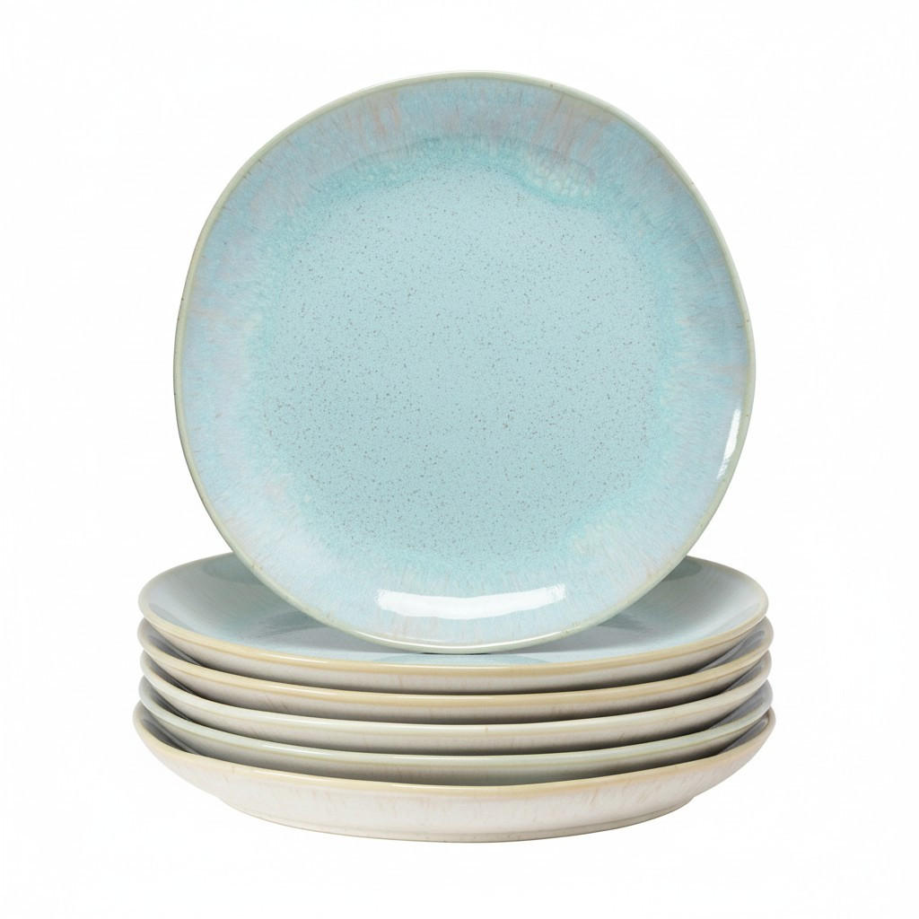 SPEISETELLERSET Creme, Pastellblau 28 cm EIVISSA  - Pastellblau/Creme, Basics, Keramik (28cm) - Costa Nova