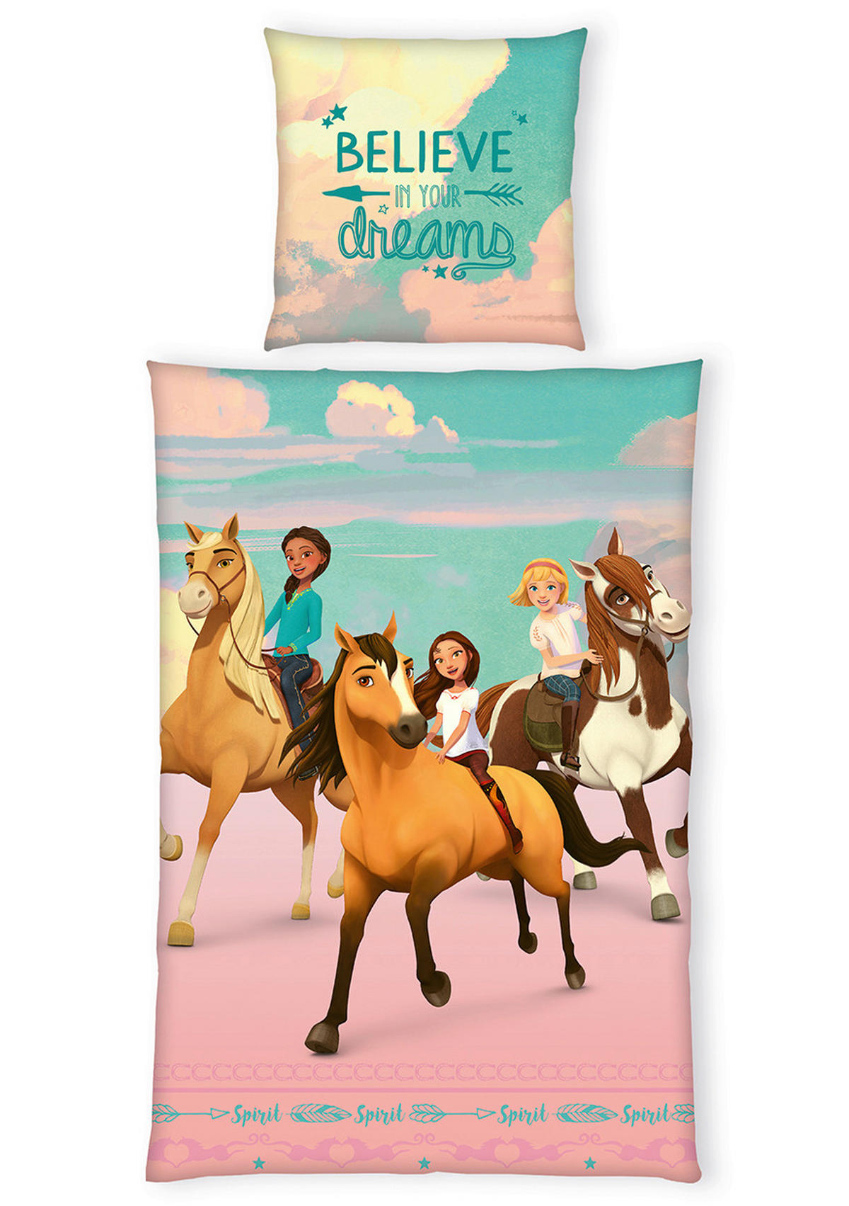 JUGENDBETTWÄSCHE SPIRIT Renforcé 135/200 cm  - Blau/Rosa, Basics, Textil (135/200cm) - Herding