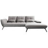 WOHNLANDSCHAFT Silberfarben, Hellgrau Flachgewebe  - Silberfarben/Hellgrau, MODERN, Textil/Metall (301/191cm) - Livetastic