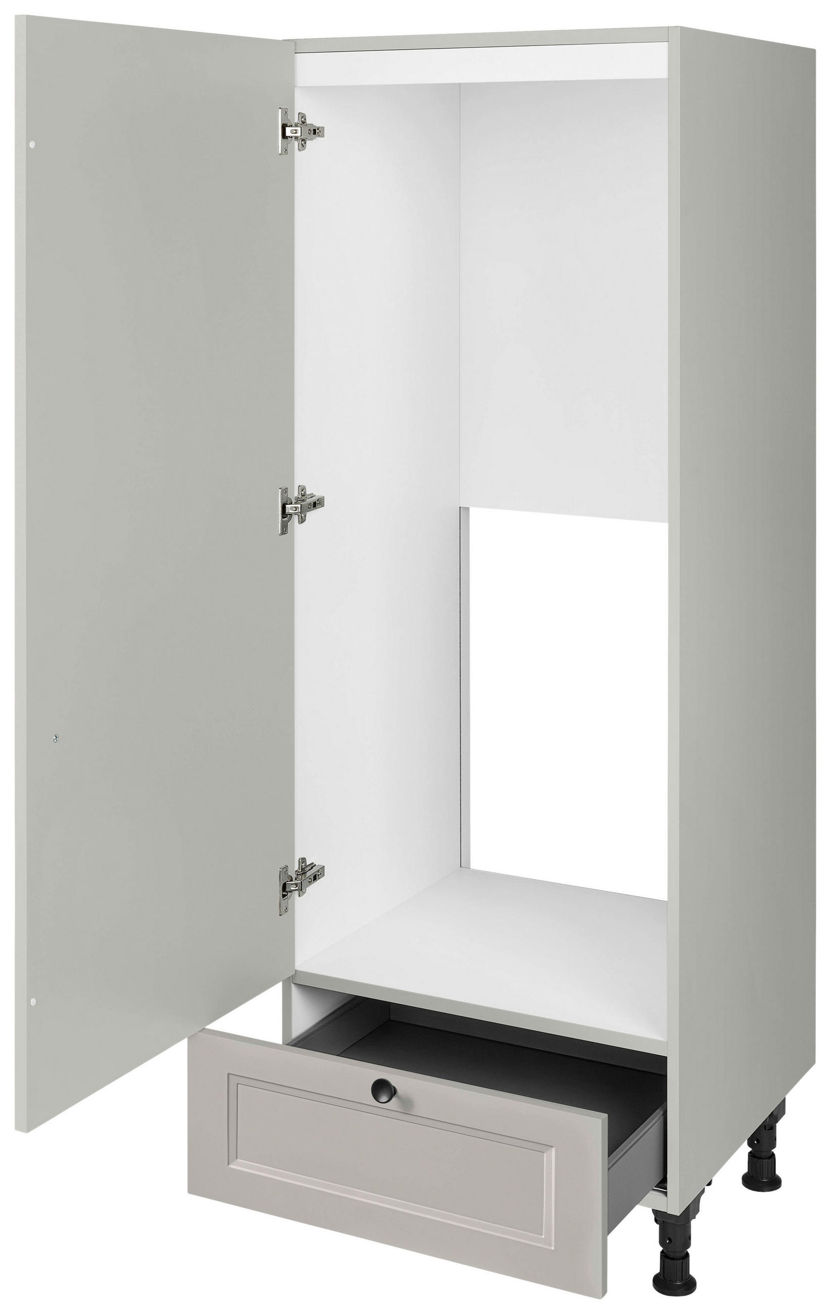 GERÄTEUMBAUSCHRANK 60/168/58 cm  in Grau  - Schwarz/Grau, MODERN, Holzwerkstoff/Metall (60/168/58cm) - Nobilia
