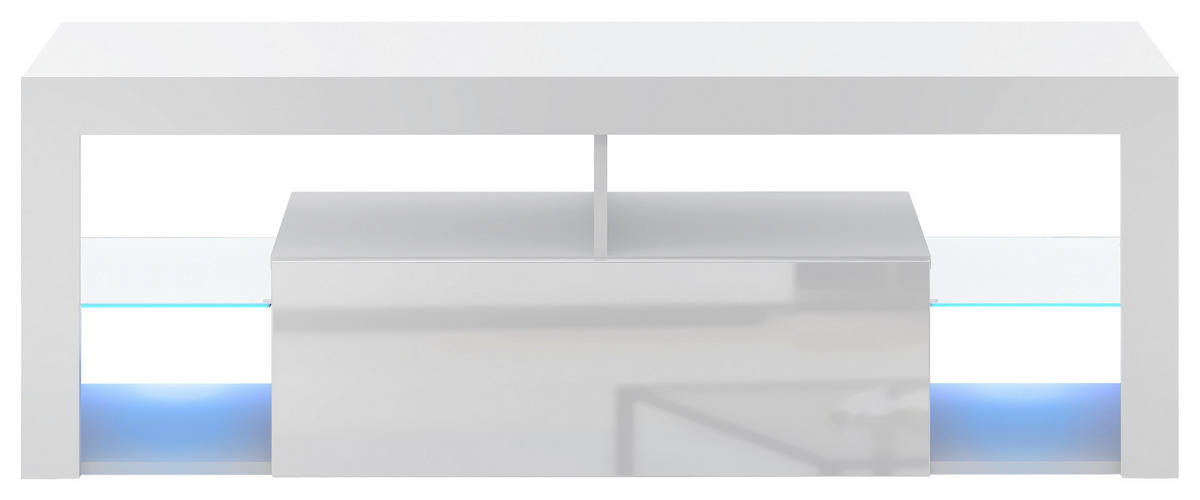 LOWBOARD EVEREST 140/50,5/35 cm  stehend  - Schwarz/Weiß, Design, Glas/Holzwerkstoff (140/50,5/35cm) - Livetastic