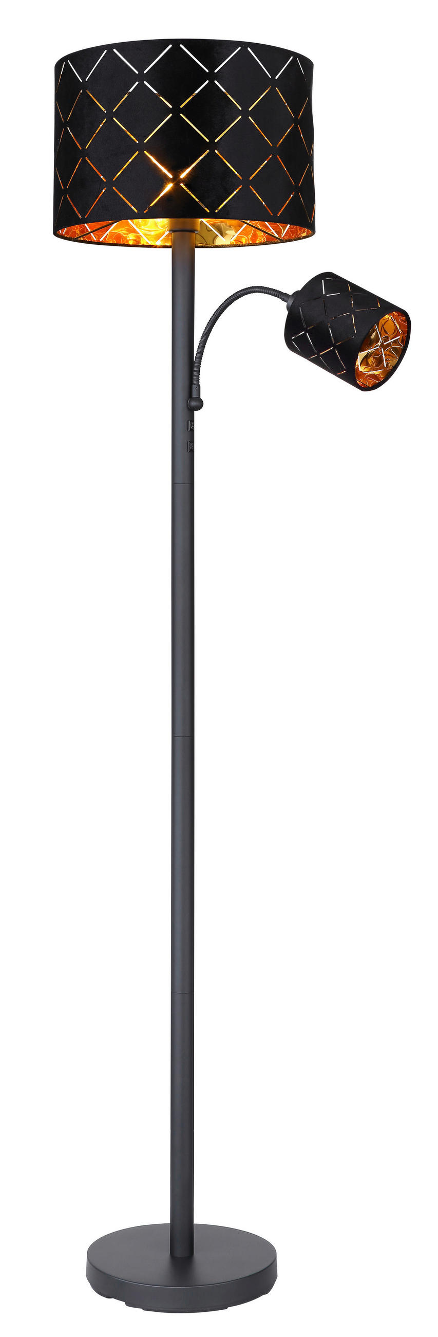STOJEČA SVETILKA        35/162 cm       - črna, Basics, kovina/tekstil (35/162cm) - Globo