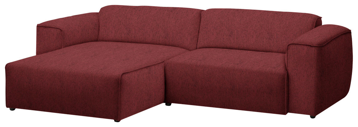 ECKSOFA in Webstoff Rot  171/265 cm  - Rot/Schwarz, Design, Kunststoff/Textil (171/265cm) - home24