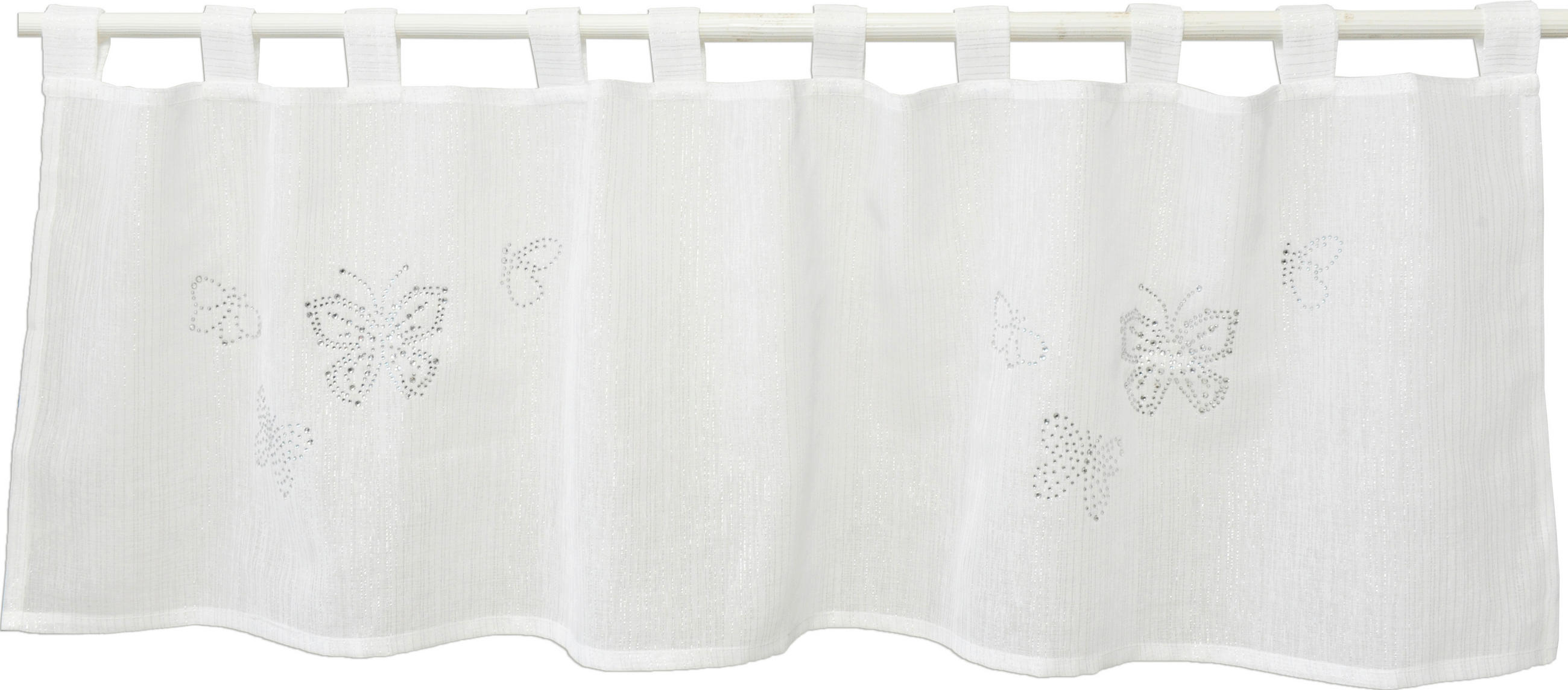 KURZGARDINE   140/48 cm   - Weiß, KONVENTIONELL, Textil (140/48cm)