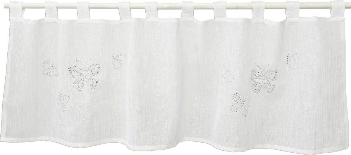 KURZGARDINE   140/48 cm   - Weiß, KONVENTIONELL, Textil (140/48cm)