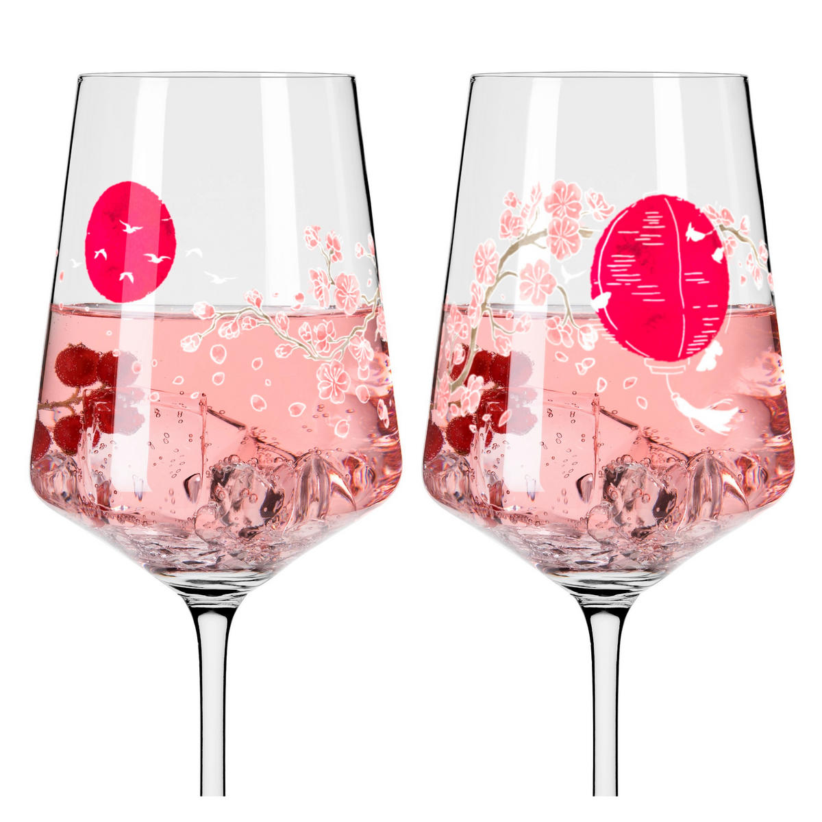 GLÄSERSET Sommersonett 2-teilig  - Pink/Transparent, Trend, Glas (9,3/22,5cm) - Ritzenhoff