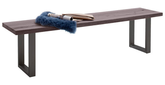 SITZBANK 220/50/40 cm in Eichefarben, Anthrazit - Eichefarben/Anthrazit, Design, Holz/Metall (220/50/40cm) - Novel