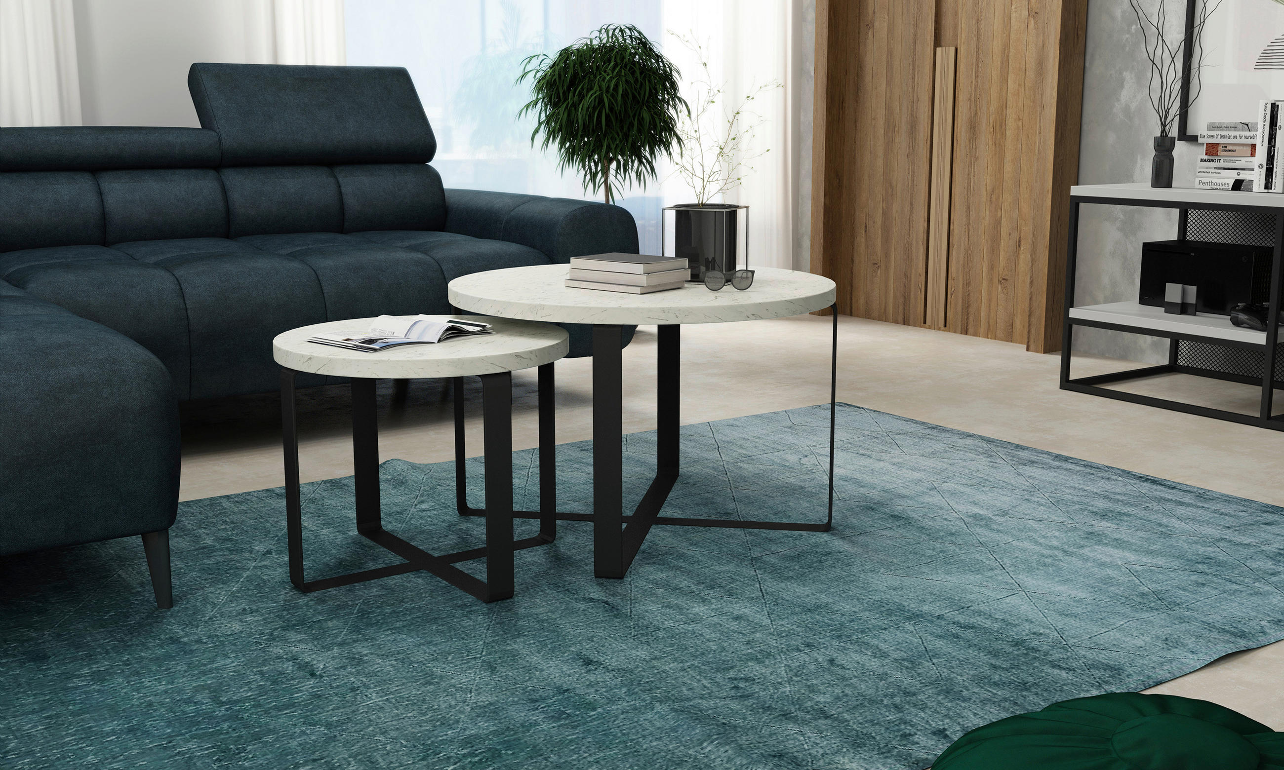 SOFFBORD SET i metall, trämaterial 60/41/60/41/39/34 cm  - vit/svart, Design, metall/trämaterial (60/41/60/41/39/34cm) - Stylife