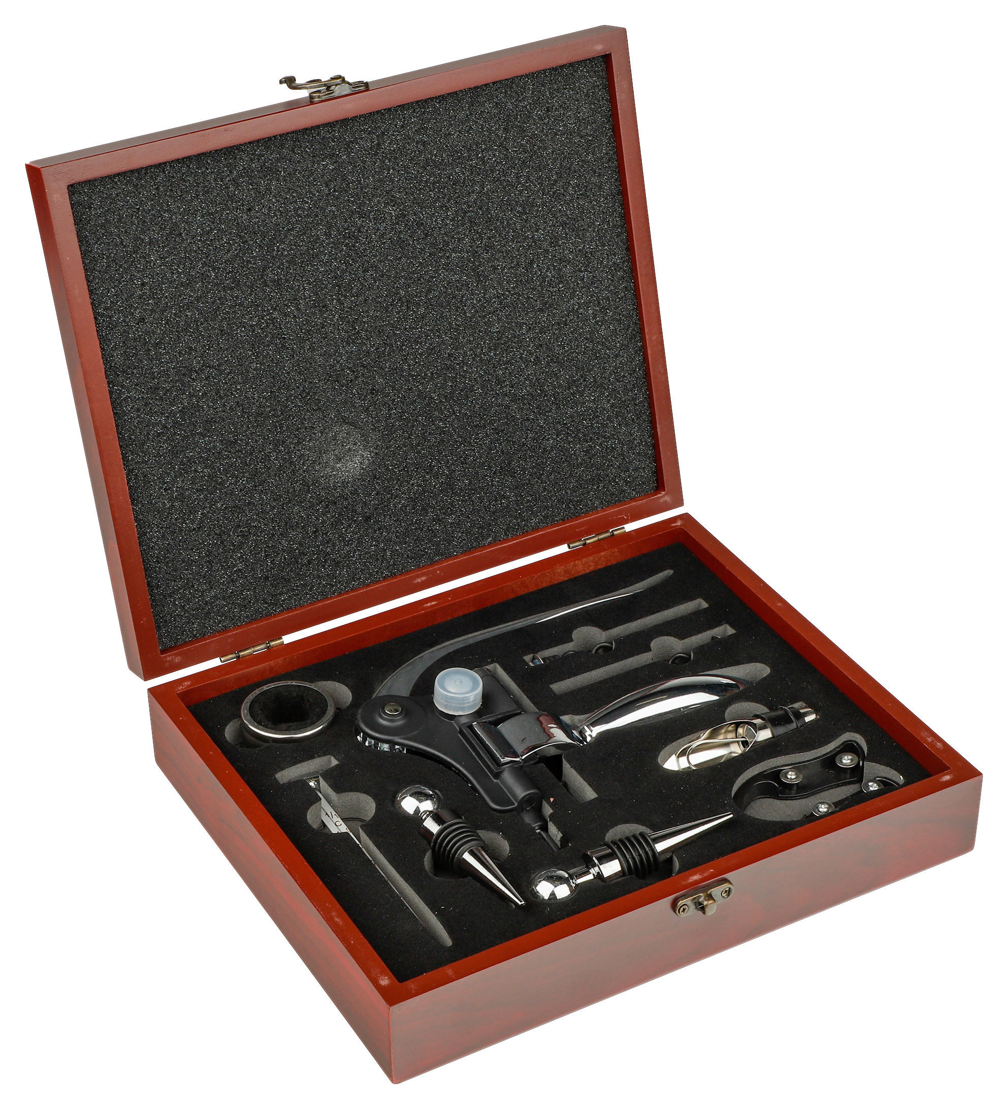 WEINZUBEHÖR-SET - Edelstahlfarben, Basics, Holz/Metall (27/23/6,6cm)