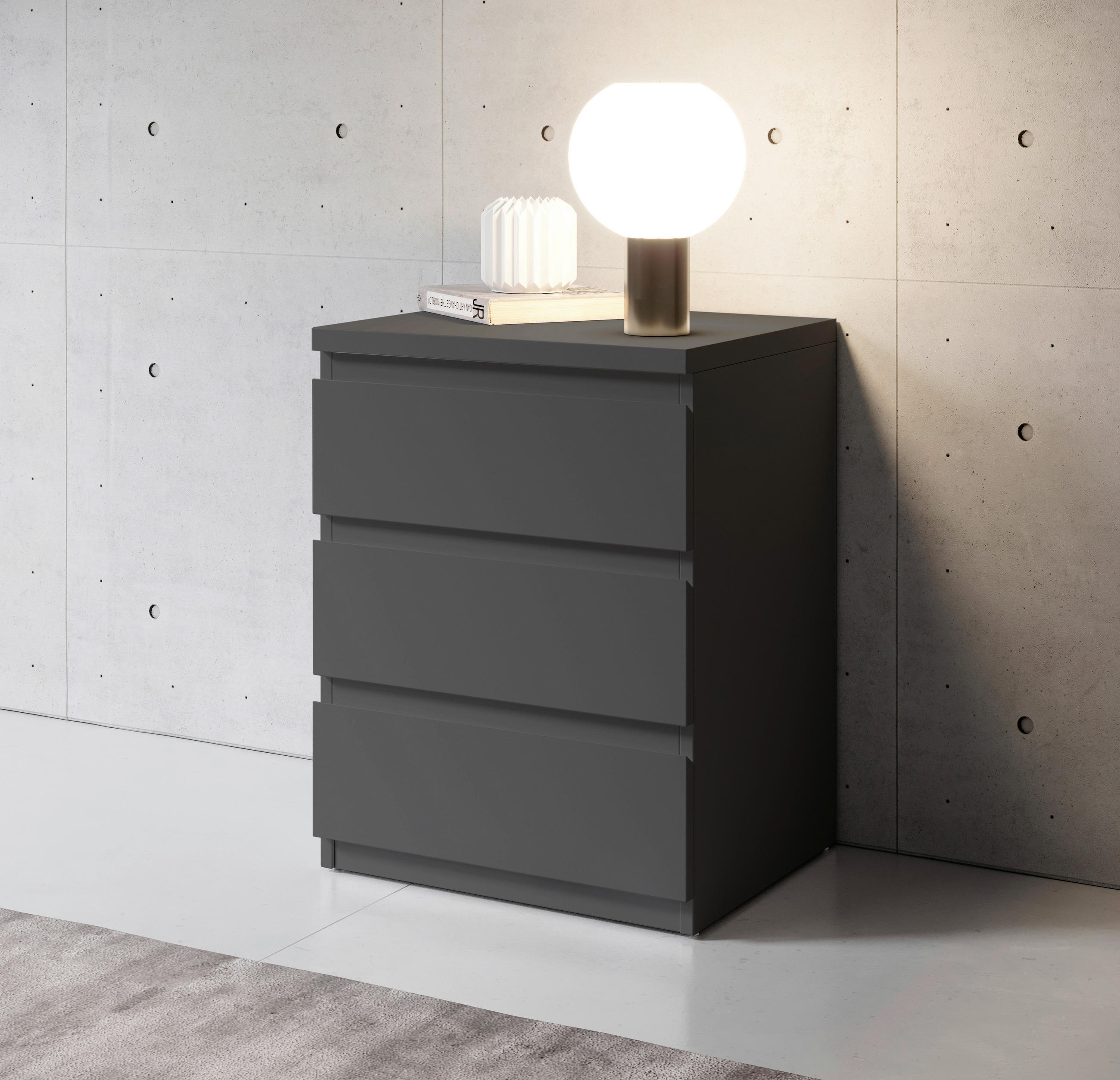 SÄNGBORD i grafitfärgad  - grafitfärgad, Basics (45/61,4/38cm) - Best Price