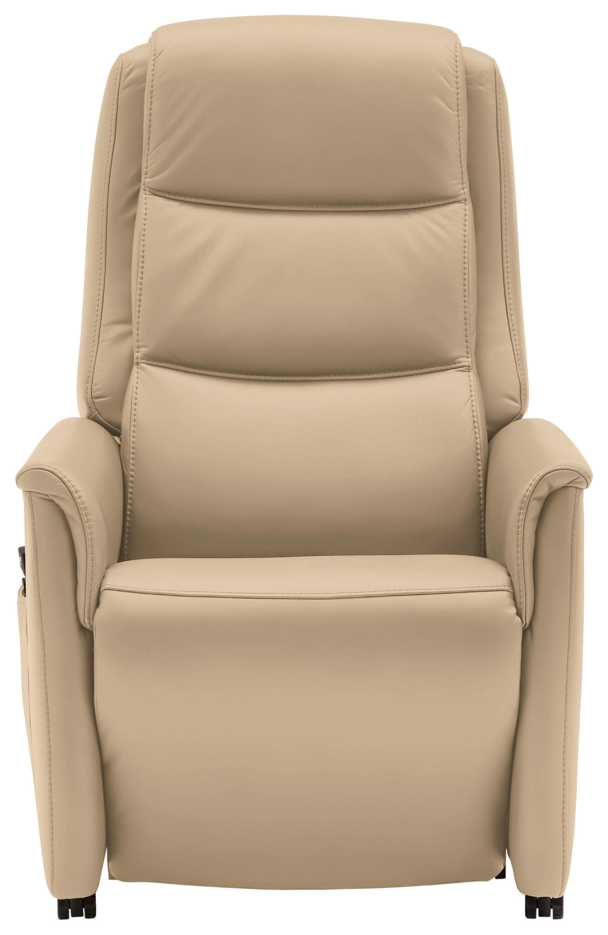 FERNSEHSESSEL  mit Relaxfunktion, Aufstehhilfe, Rücken echt Echtleder Beige  - Beige/Schwarz, KONVENTIONELL, Leder/Kunststoff (70/107/88cm) - Livetastic