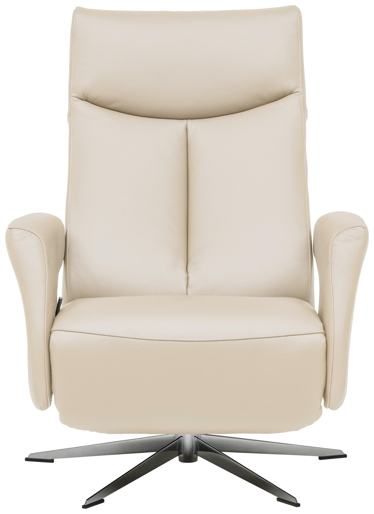 RELAXSESSEL in Leder Beige  - Chromfarben/Beige, Design, Leder/Metall (74/105/82cm) - Welnova