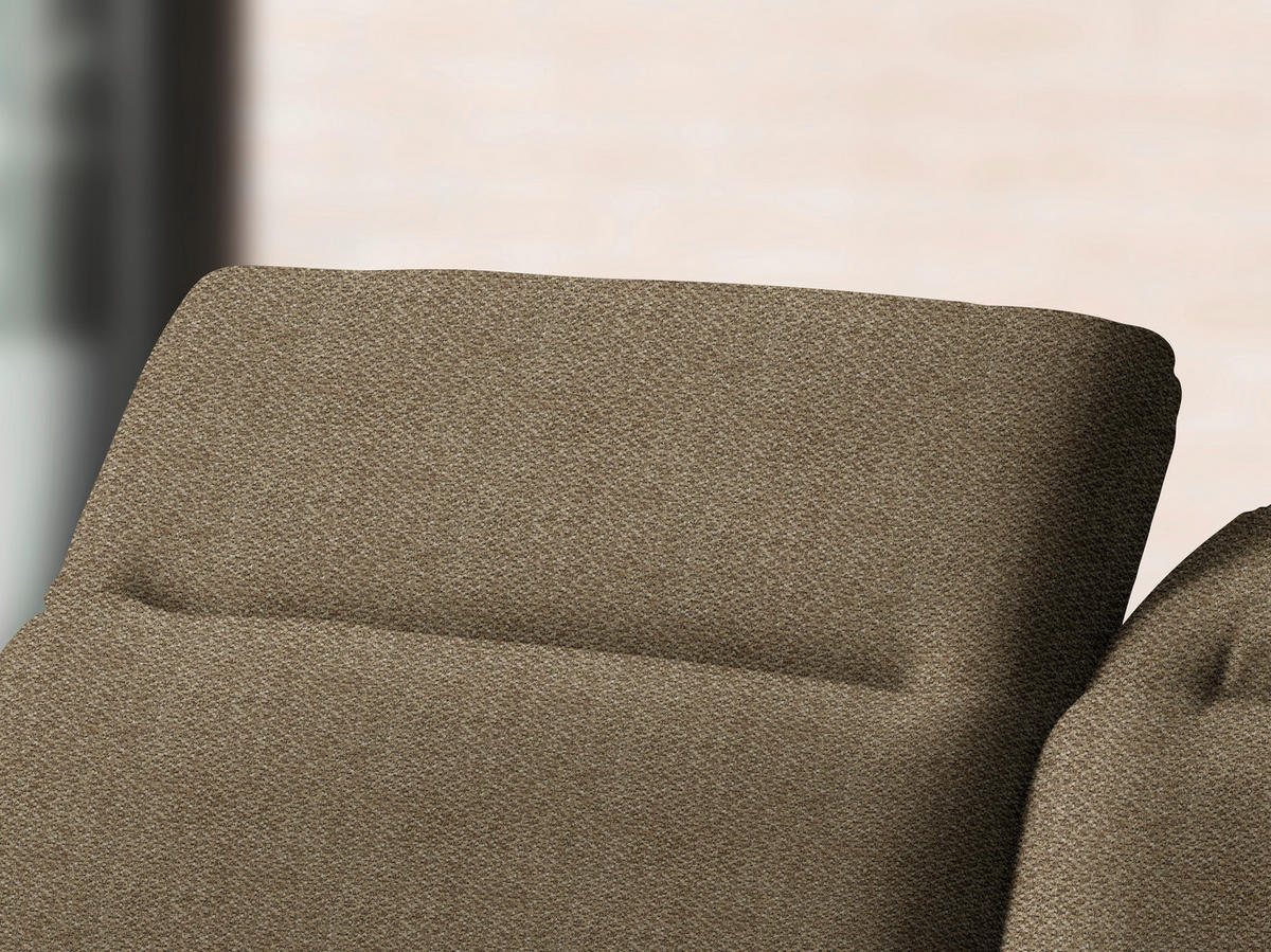 ECKSOFA in Chenille Braun  180/289 cm  - Schwarz/Braun, Design, Textil/Metall (180/289cm) - Stylife