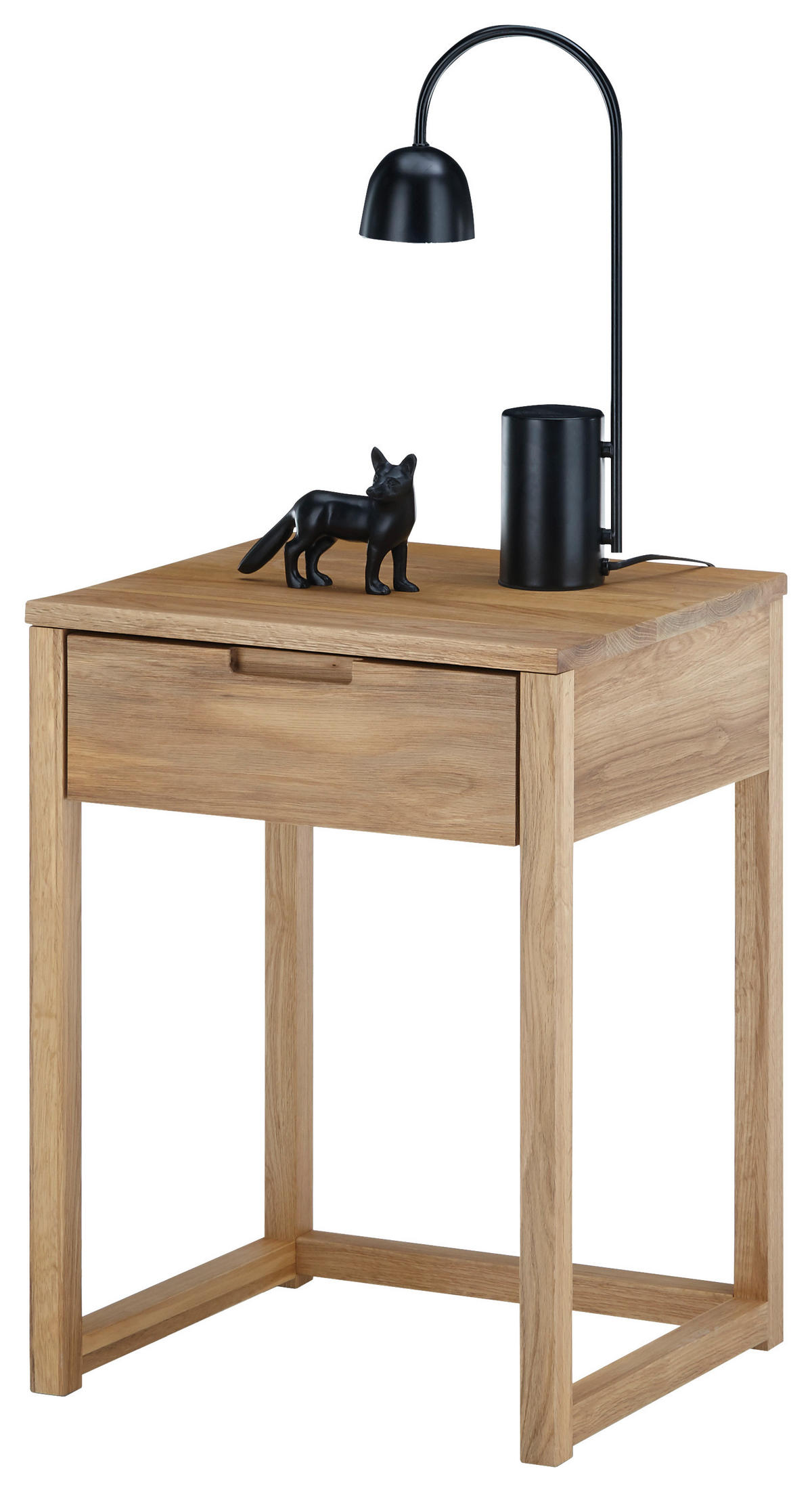 NACHTSCHRANK 45/60/40 cm Eiche massiv  - Eichefarben, Basics, Holz (45/60/40cm)
