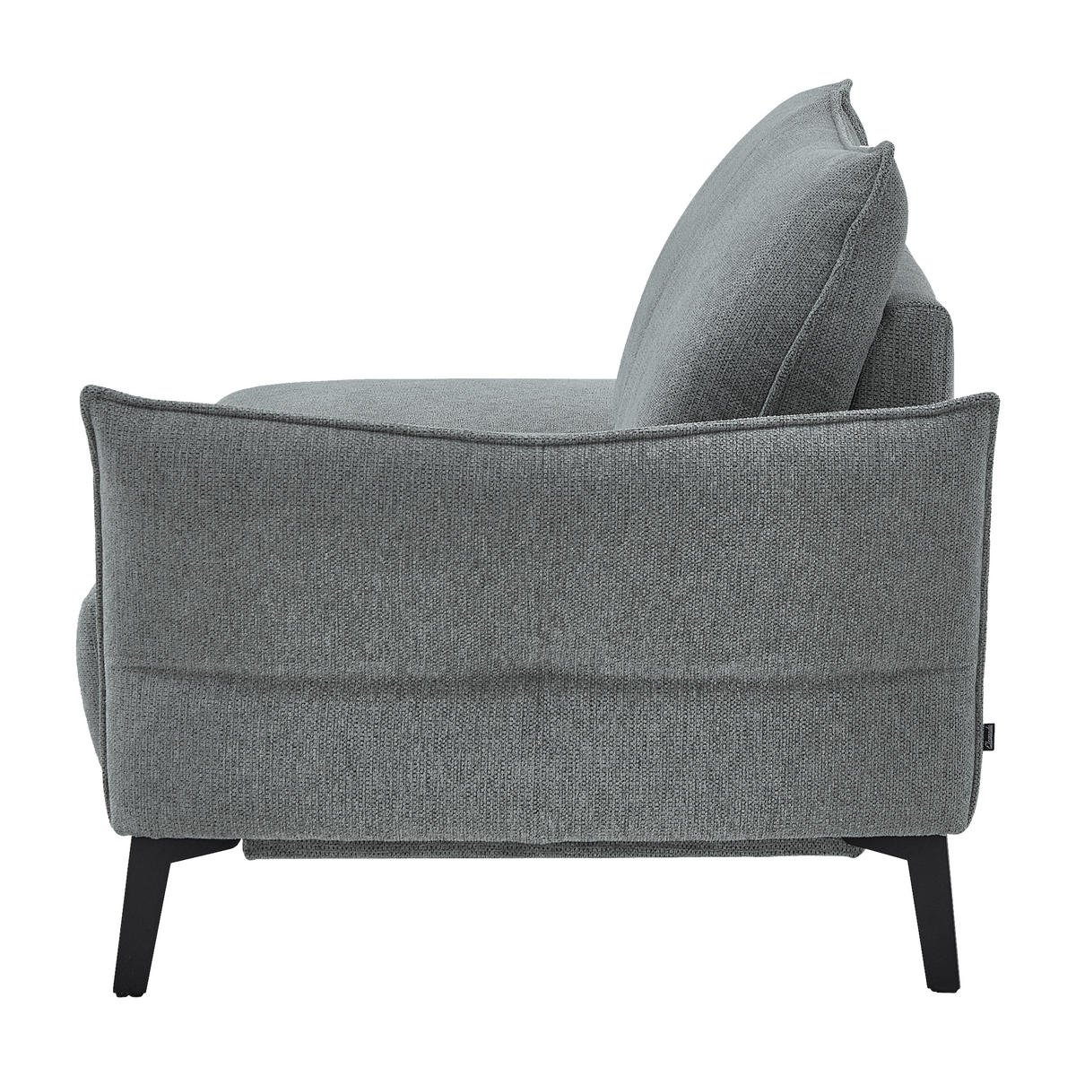 RÉCAMIERE Chenille Dunkelgrau  - Dunkelgrau/Schwarz, Konventionell, Textil/Metall (206/90/92cm) - Elegando