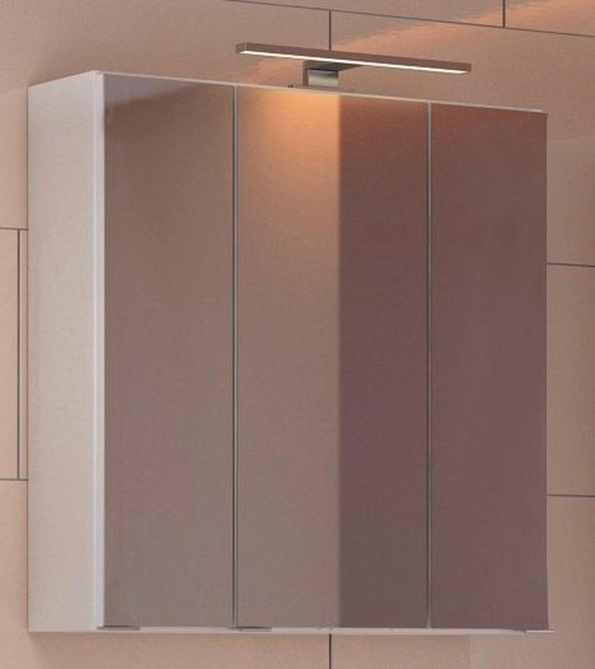 SPIEGELSCHRANK 60/66/20 cm  - Chromfarben/Weiß, MODERN, Glas/Holzwerkstoff (60/66/20cm) - Held