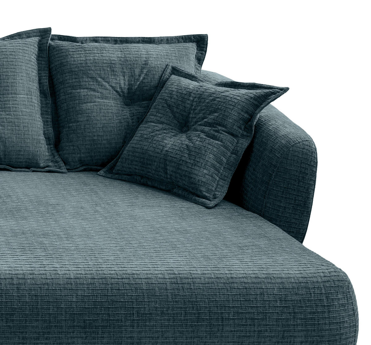ECKSOFA in Mikrofaser Blau  - Blau/Schwarz, Modern, Textil/Metall (277/162cm) - Livetastic