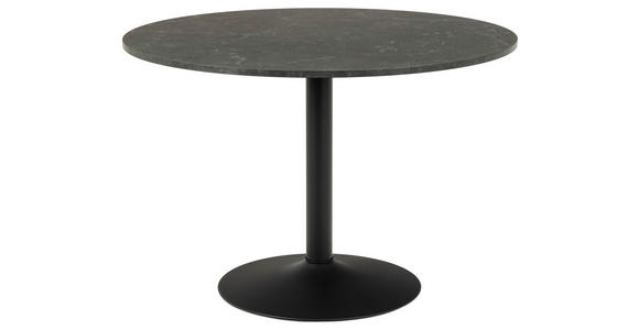 ESSTISCH Nachbildung  Holzwerkstoff rund Schwarz  - Schwarz, Design, Holzwerkstoff/Metall (110/74cm) - Carryhome