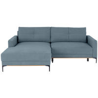 ECKSOFA in Hellblau  - Schwarz/Hellblau, Modern, Textil/Metall (162/238cm) - Ondega