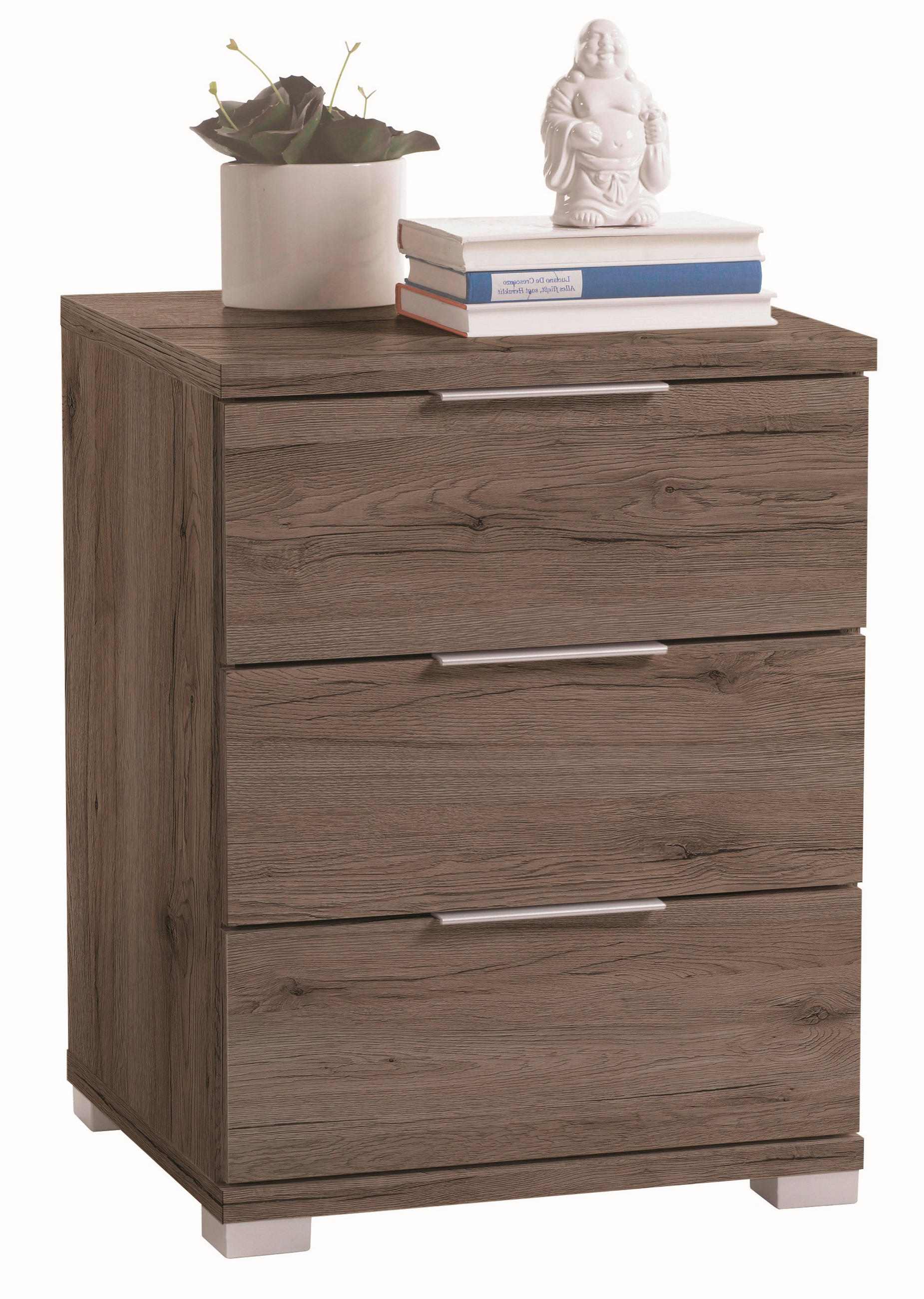 NOĆNI ORMARIĆ boje hrasta, tamno smeđa   - tamno smeđa/boje hrasta, Design, drvni materijal (46/61/42cm) - Boxxx