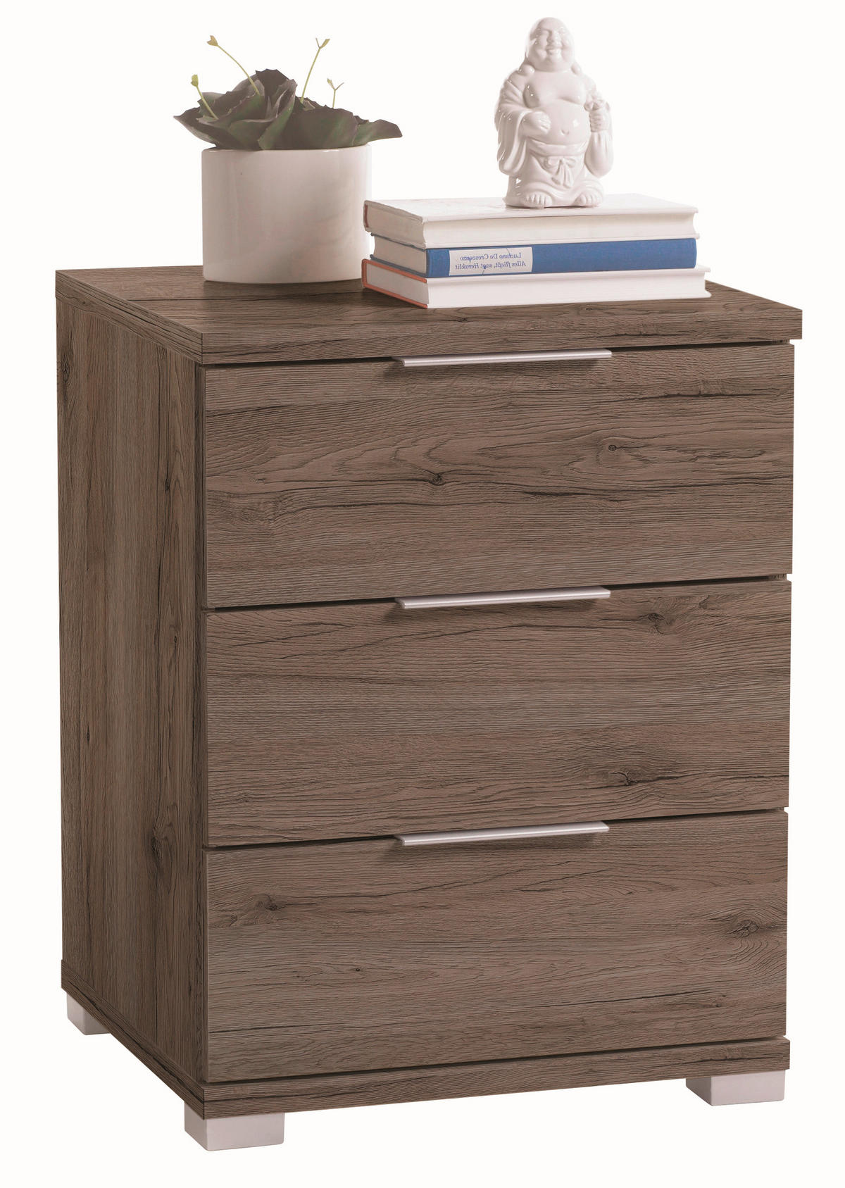 NOĆNI ORMARIĆ boje hrasta, tamno smeđa   - tamno smeđa/boje hrasta, Design, drvni materijal (46/61/42cm) - Boxxx