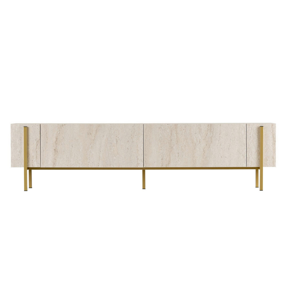 TV-ELEMENT Holzwerkstoff Goldfarben, Elfenbein  - Elfenbein/Goldfarben, MODERN, Holzwerkstoff (180/45/30cm) - MID.YOU