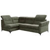 Ecksofa inkl. Funktionen Dunkelgrün Webstoff  - Dunkelgrün/Schwarz, KONVENTIONELL, Textil/Metall (177/272cm) - Stylife