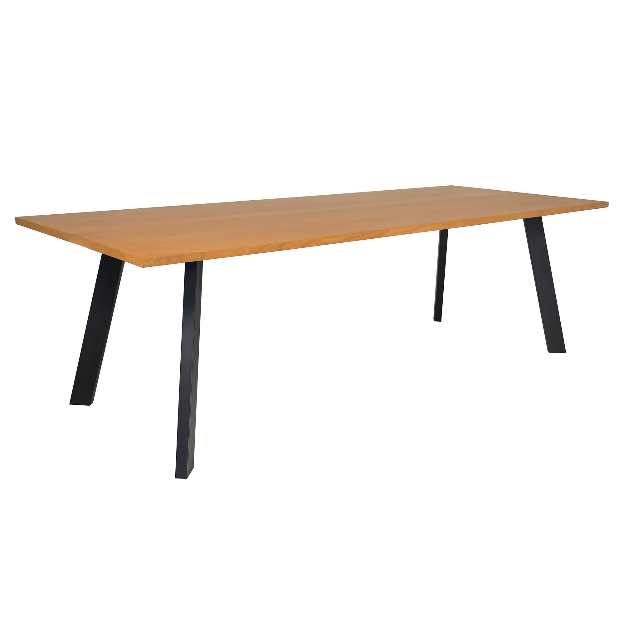 MATBORD 240/95/73 cm delar i massivt trä  trä ekfärgad  - svart/ekfärgad, Modern, metall/trä (240/95/73cm) - Niels Andersson