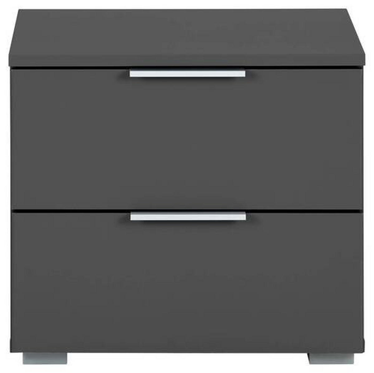 NOČNA OMARICA, siva  - siva/barve aluminija, Moderno, leseni material (47/43/42cm) - Rauch Möbel