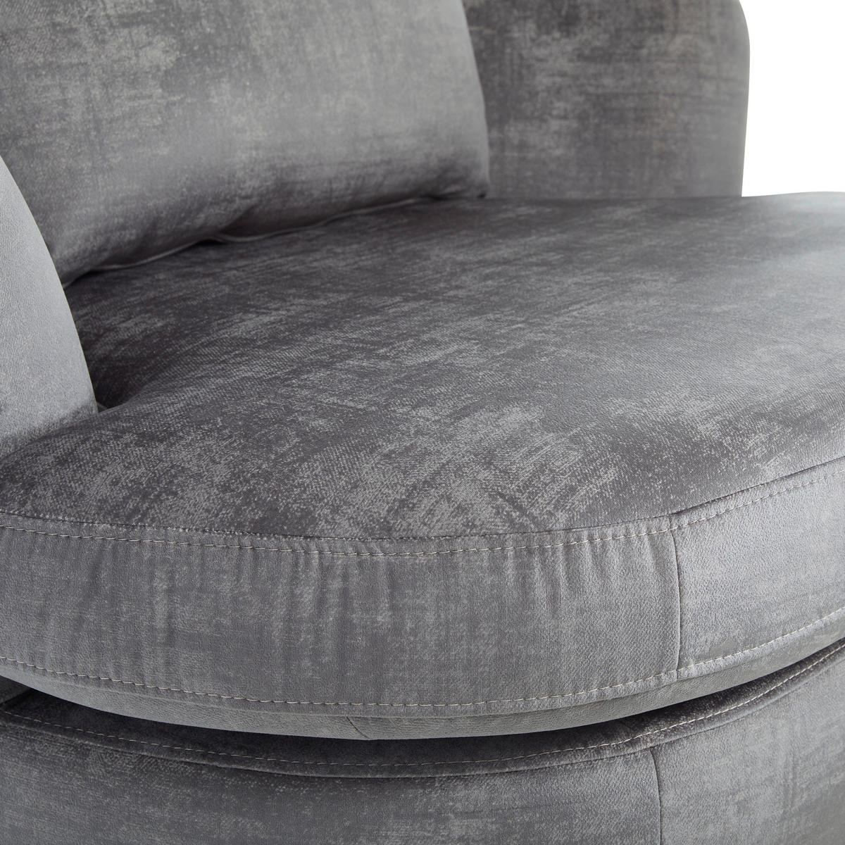 DESIGNSESSEL Flachgewebe Grau    - Edelstahlfarben/Grau, Trend, Textil/Metall (110/85/99cm) - Livetastic