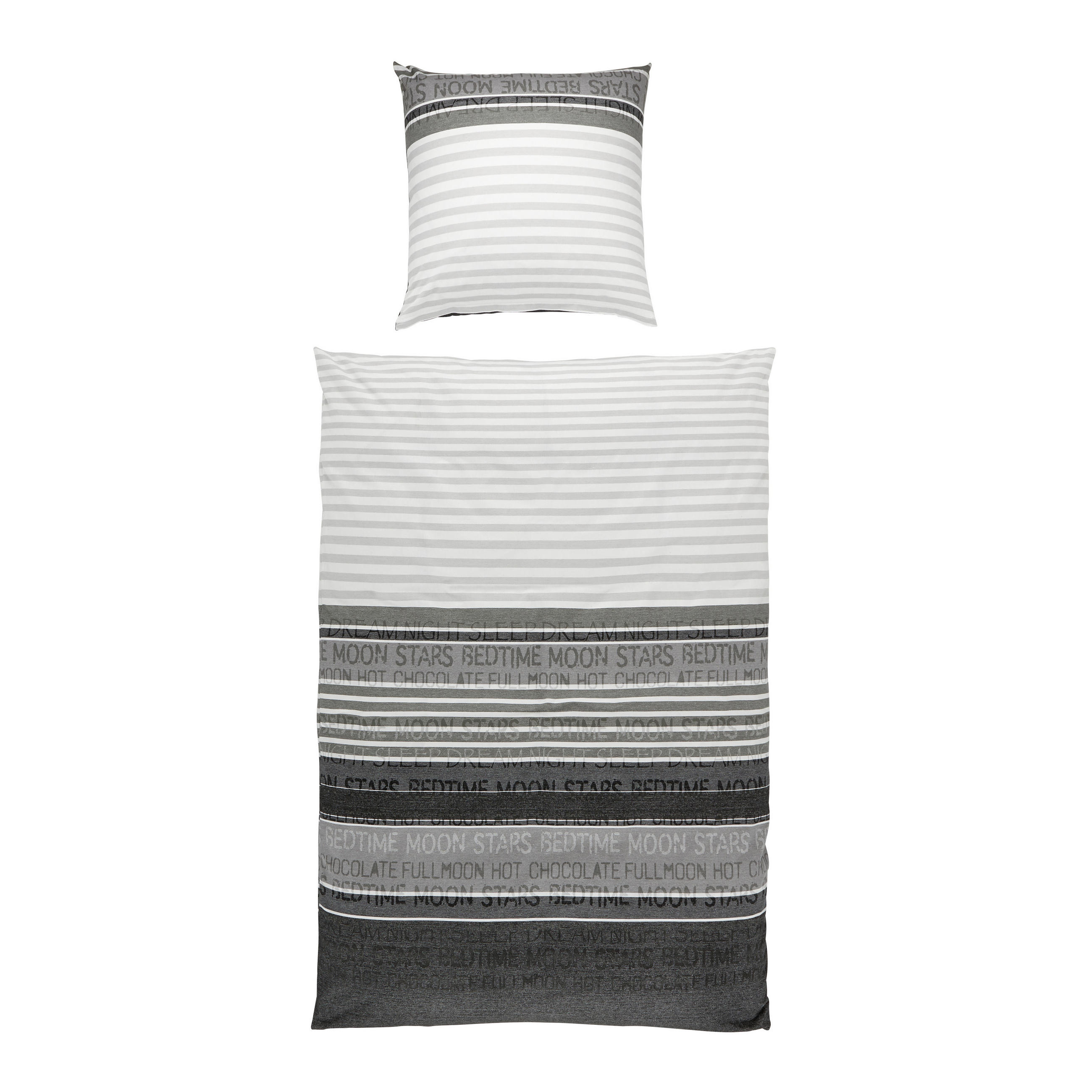 BETTWÄSCHE Davos Biber 155/220 cm  - Dunkelgrau/Hellgrau, KONVENTIONELL, Textil (155/220cm) - Janine