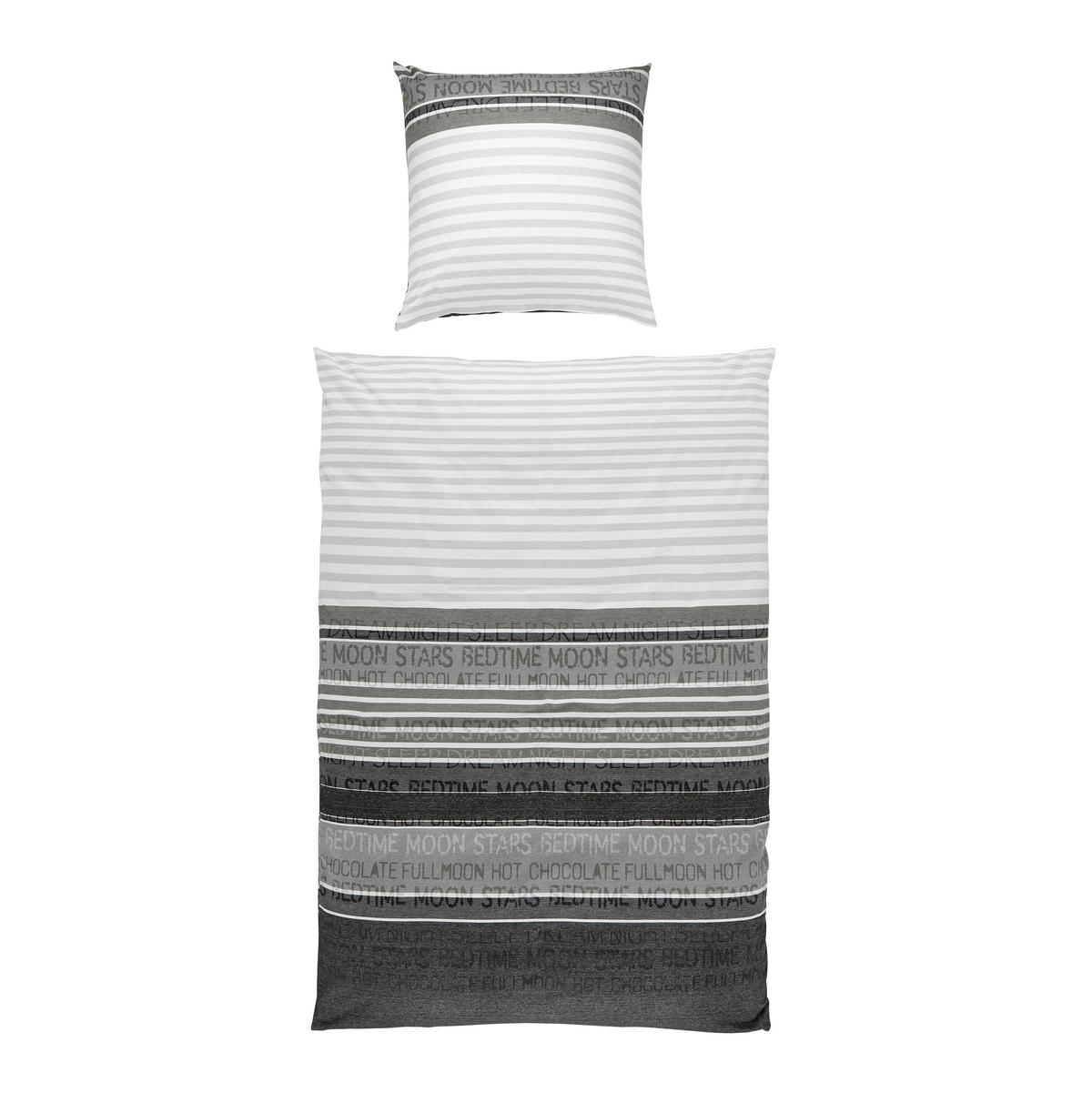 BETTWÄSCHE Davos Biber 155/220 cm  - Dunkelgrau/Hellgrau, KONVENTIONELL, Textil (155/220cm) - Janine