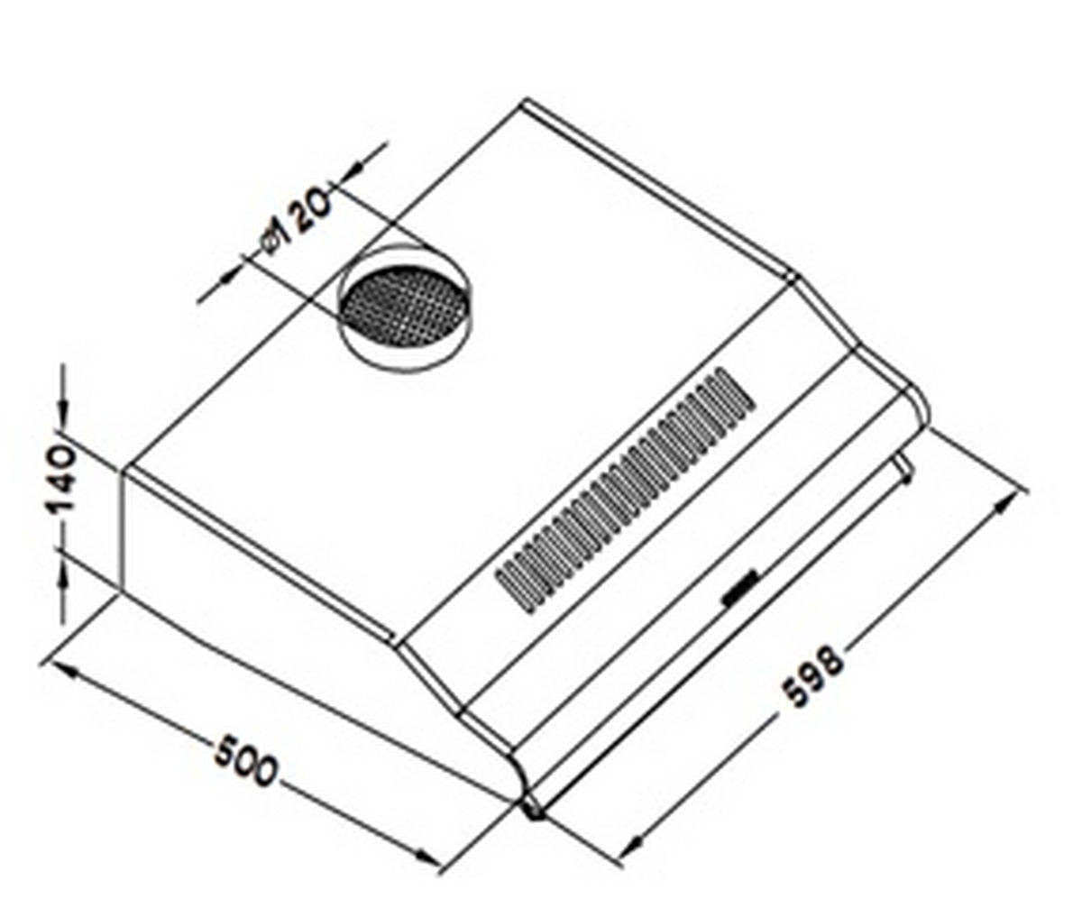 DUNSTABZUGSHAUBE UBH3001X  - Edelstahlfarben, Basics, Glas/Metall (59,80/14/50cm) - PKM