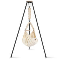 FEDERWIEGE Set inkl. Tipi-Gestell und Motor  Anthrazit, Beige  - Anthrazit/Beige, Basics, Kunststoff/Textil (135/194/135cm) - SCHMUSEWOLKE