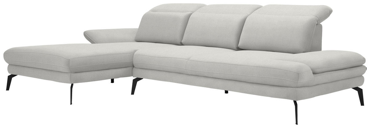 HÖRNSOFFA i chenille gråvit  - gråvit/svart, Design, metall/textil (180/289cm) - MID.YOU