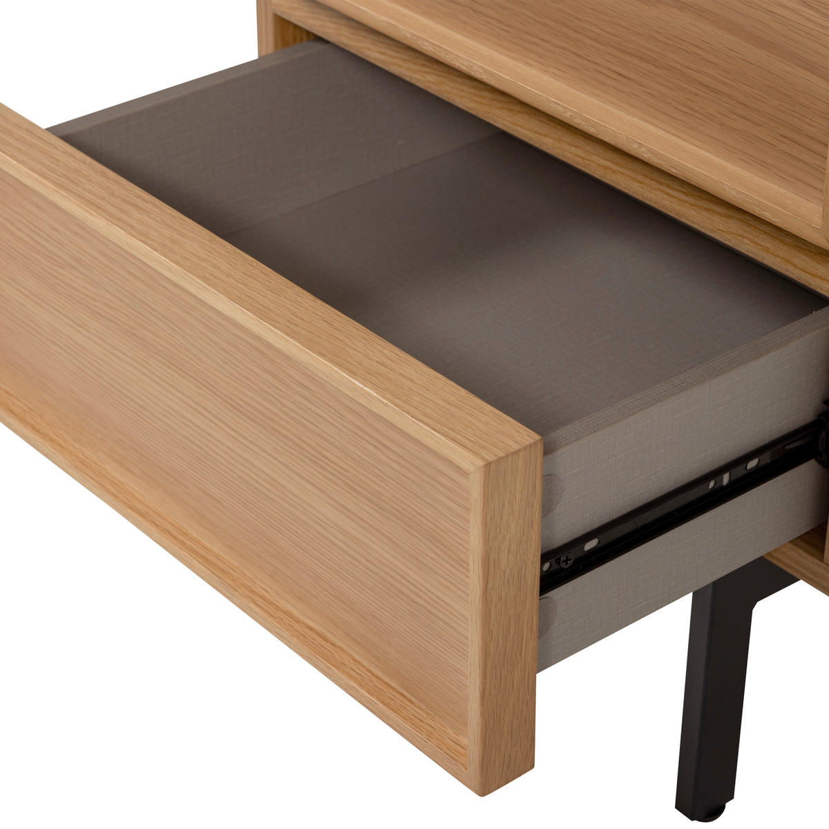 NACHTTISCH 45/51/42 cm  - Schwarz/Naturfarben, Design, Holzwerkstoff/Metall (45/51/42cm) - Livetastic
