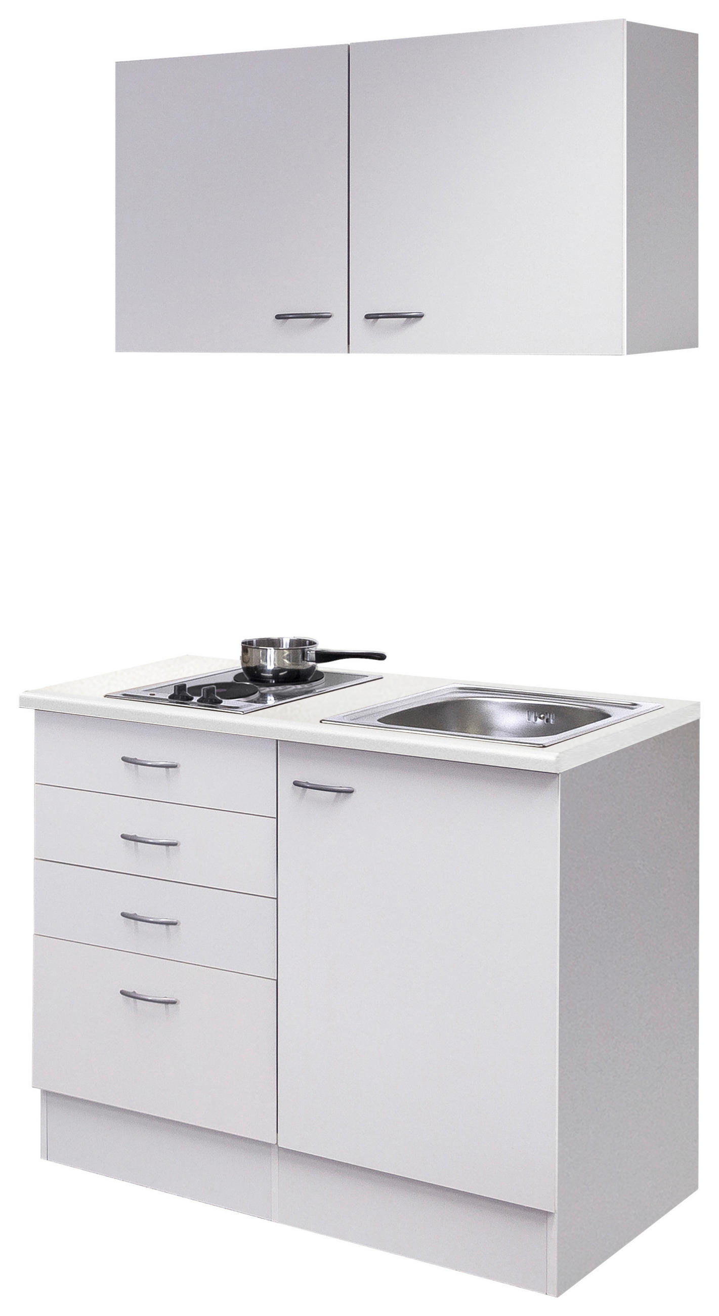 FlexWell Miniküche Weiß 100 cm