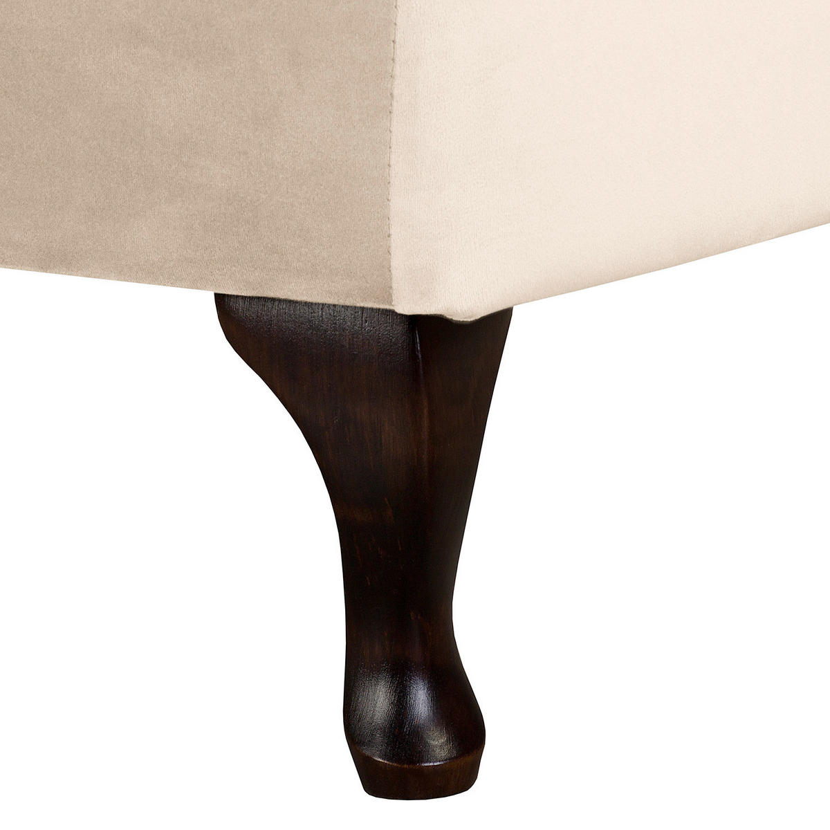 RÉCAMIERE Pako in Samt Creme  - Creme/Braun, Design, Holz/Textil (185/93/75cm) - Livetastic